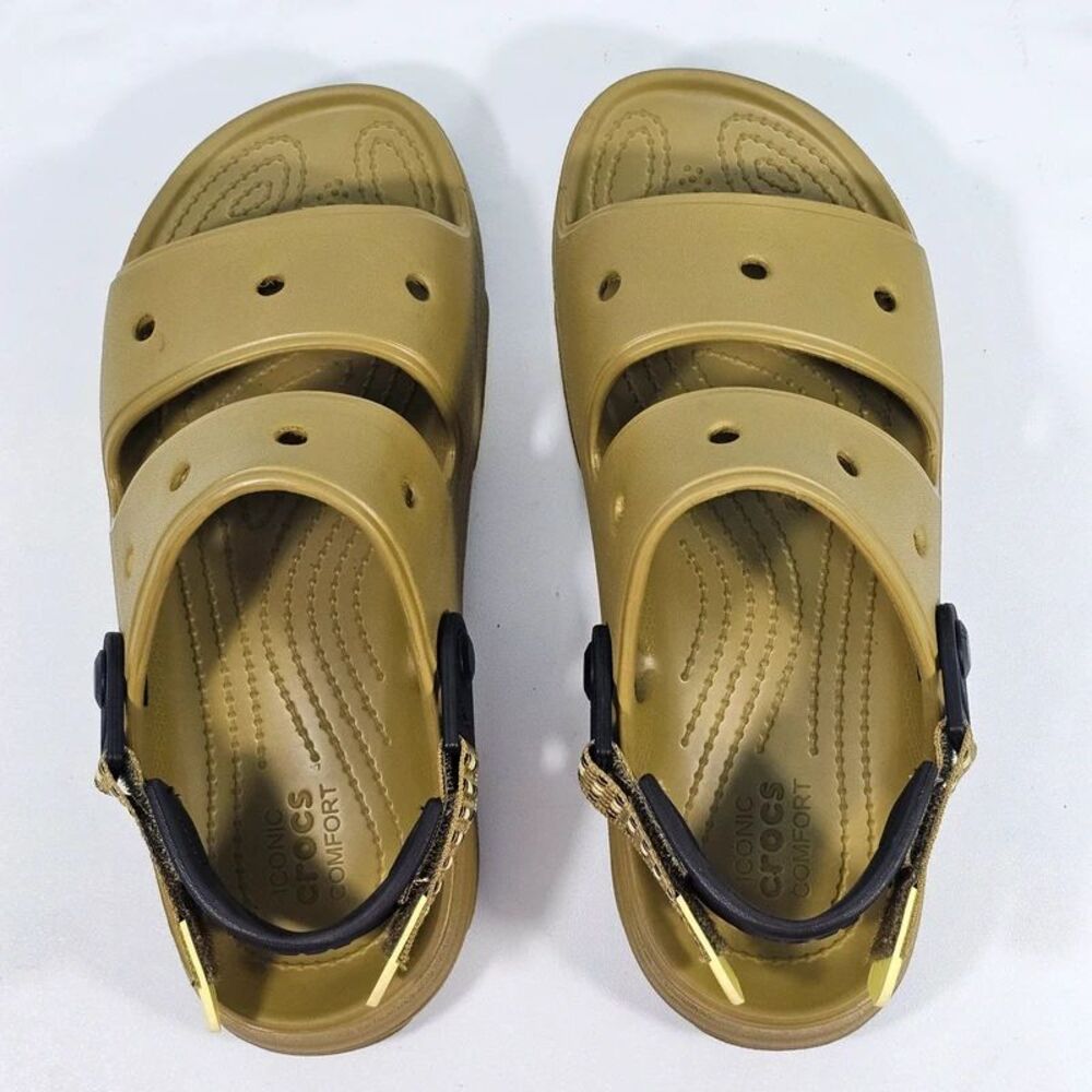 Crocs Classic All-Terrain Sandal M6 W8 Olive Khaki Green Strappy Slide 207711 - Picture 7 of 7